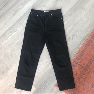 Madewell classic straight jeans in lunar wash (black)